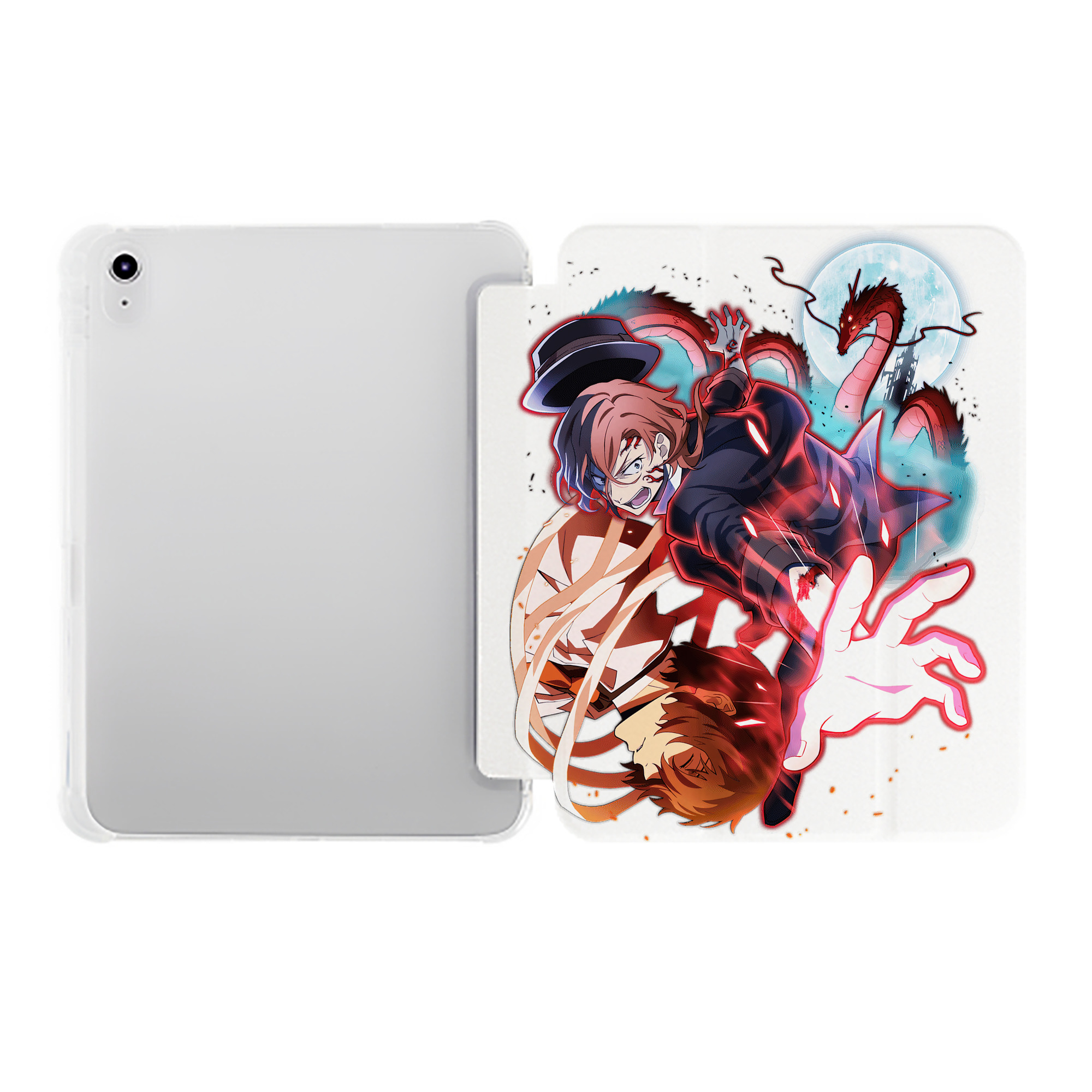 （画像用） 文豪ストレイドッグス Bungo Stray Dogs IPad ケース ペン収納付き 三つ折りスタンド PUレザー×シリコン 対応機種9.5/10.5/10.9インチ